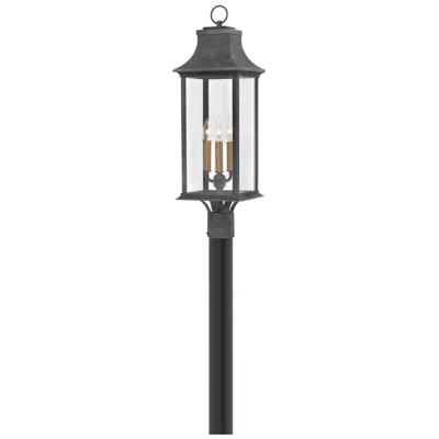 Hinkley Outdoor Adair Large Led Post Top Mount Lantern 27.75" Aged Zinc