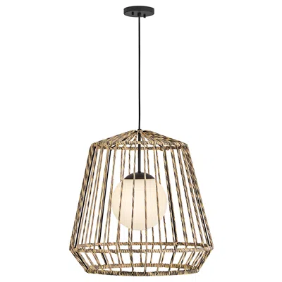 Hinkley Outdoor Arlen Large Hanging Pendant 12v 24" Black