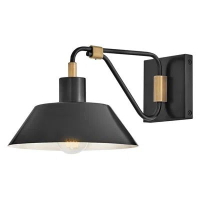 Hinkley Outdoor Brewster Small Wall Mount Barn Light 9.5" Black Oxide