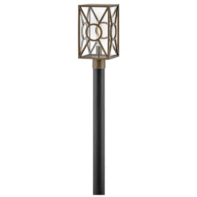 Hinkley Outdoor Brixton-medium Post Top Or Pier Mount Lantern-burnished Bronze
