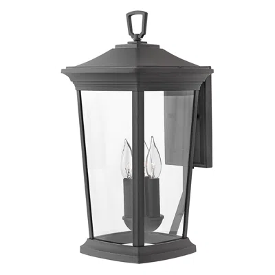 Hinkley Outdoor Bromley Medium Led Wall Mount Lantern 10" Museum Black