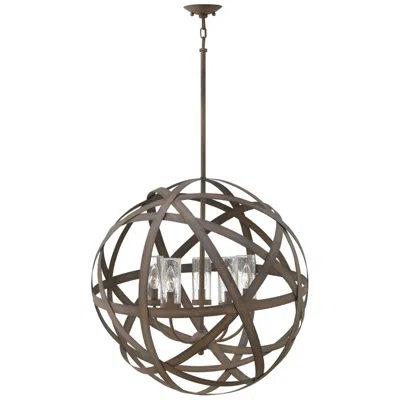 Hinkley Outdoor Carson Medium Orb Chandelier 26.25" 12v Vintage Iron