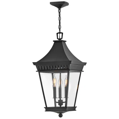 Hinkley Outdoor Chapel Hill Large Hanging Lantern 12.5" Museum Black