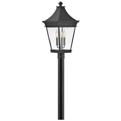Hinkley Outdoor Chapel Hill Large Post Top Mount Lantern 12.5" Museum Black