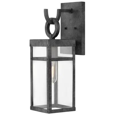Hinkley Outdoor Porter Medium Led Wall Mount Lantern 18.5" Aged Zinc