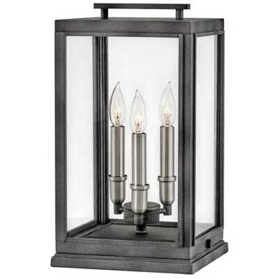 Hinkley Outdoor Sutcliffe Medium Pier Mount Lantern 18" Aged Zinc