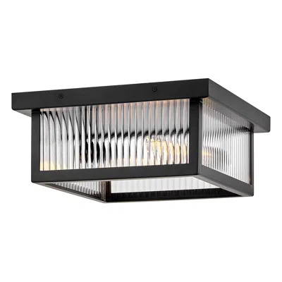 Hinkley Outdoor Torrent Medium Flush Mount 14" Black
