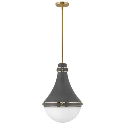 Hinkley Pendant Oliver Medium Pendant 14.25" Dark Matte Grey In Black