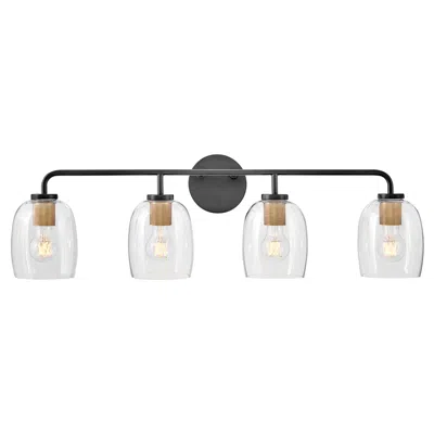 Hinkley Percy 33" Wide Black And Brass 4-light Vanity Bath Light