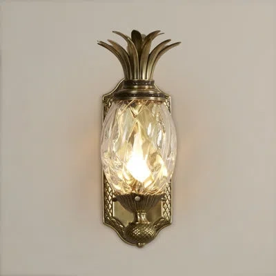 Hinkley Plantation 1 - Light Burnished Brass Armed Sconce In Clear,transparent Glass;burnished Brass;laiton