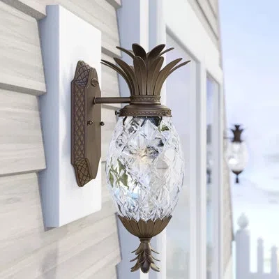 Hinkley Plantation 1-light Pineapple Outdoor Wall Mount Lantern In Copper Bronze