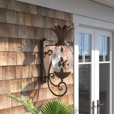 Hinkley Plantation 3-light Pineapple Outdoor Wall Mount Lantern In Copper Bronze