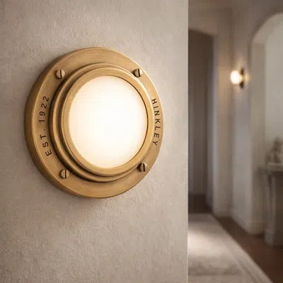 Hinkley Porte 7" Flush Mount Or Sconce - Led Included In Heritage Brass