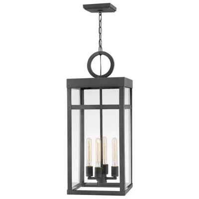 Hinkley Porter 12" Wide Aged Zinc 4-light Led Mini Pendant