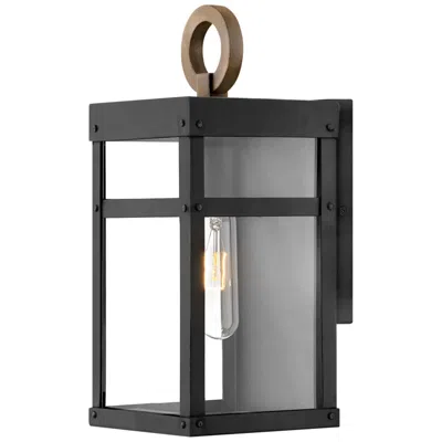 Hinkley Porter 13" High Black And Clear Glass Led Outdoor Wall Light