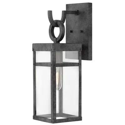 Hinkley Porter 18 1/2" High Rectangular Aged Zinc Outdoor Wall Light