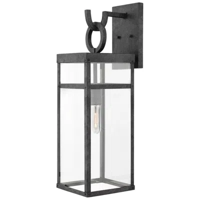 Hinkley Porter 25" High Aged Zinc Outdoor Wall Light
