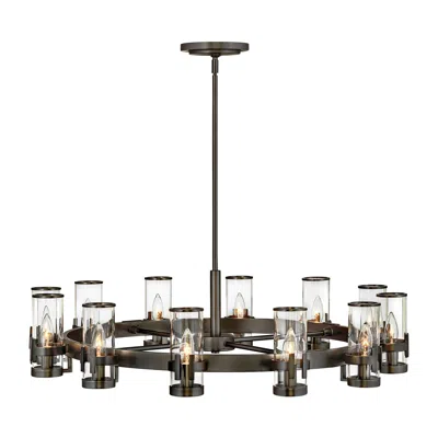 Hinkley Reeve 35 3/4" Wide 12-light Black Brass Finish Ring Chandelier