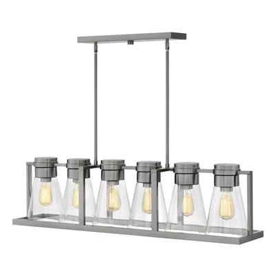 Hinkley Refinery 43 3/4" Wide Nickel Clear Chandelier