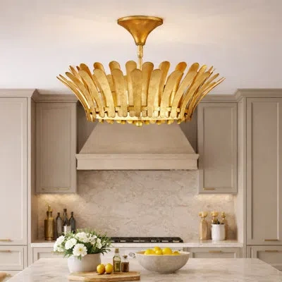 Hinkley Reina Semi-flush Mount In Distressed Brass