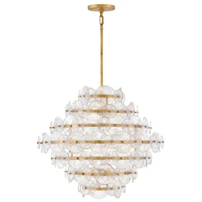 Hinkley Rene 28 1/2" Distressed Brass Clear Glass Chandelier