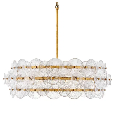 Hinkley Rene 30 1/2"w Distressed Brass 6-light Chandelier