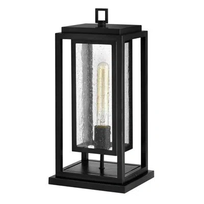 Hinkley Republic Composite 1-light Outdoor Pier Mount Double Frame Lantern In Matte Black;satin Black