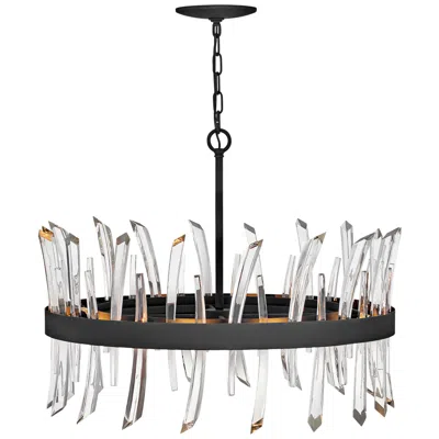 Hinkley Revel 28" Wide Black And Crystal Pendant Light