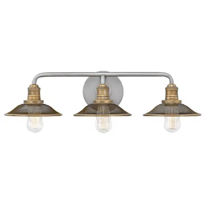Hinkley Rigby 27" Wide Antique Nickel 3-light Bath Light