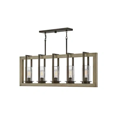 Hinkley Riverwood 42" Five-light Wood-tone Outdoor Linear Chandelier
