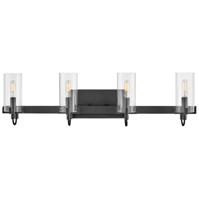 Hinkley Ryden 30" Wide Black 4-light Bath Light