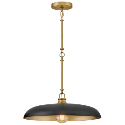 Hinkley Sadie 18"w Lacquered Brass And Black Pendant Light