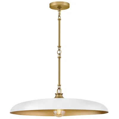 Hinkley Sadie 24" Wide Lacquered Brass And Chalk White Pendant Light