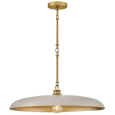Hinkley Sadie 24" Wide Lacquered Brass And Light Taupe Pendant Light