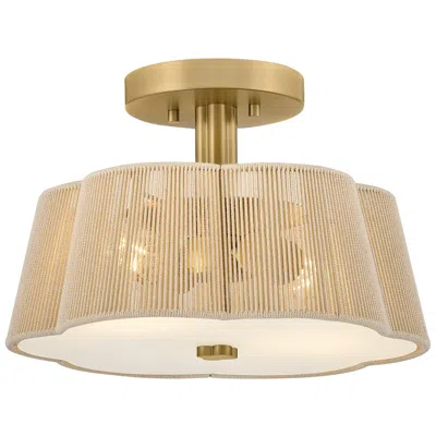 Hinkley Sasha Small Semi Flush Mount 14.25" Lacquered Brass