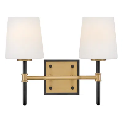 Hinkley Saunders 10 3/4" High Black And Brass Wall Sconce