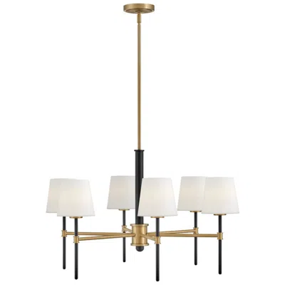 Hinkley Saunders 30"w Black And Brass 6-light Chandelier