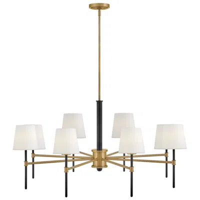 Hinkley Saunders 40" Wide Black And Brass 8-light Chandelier