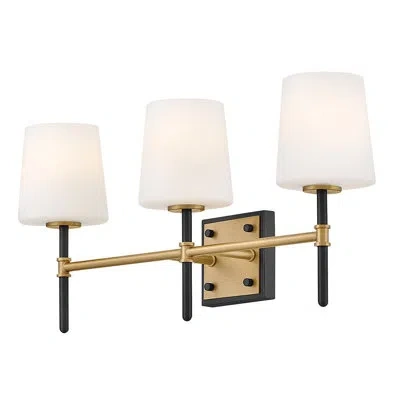 Hinkley Saunders Etched Opal Bathroom Vanity In Black,lacquered Brass