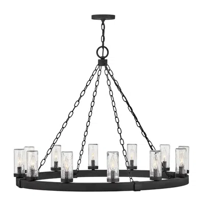 Hinkley Sawyer 28 1/2"h Black 12-light Ring Outdoor Hanging Light