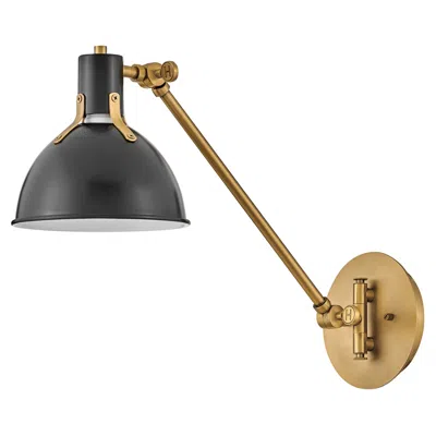 Hinkley Sconce Argo Medium Swing Arm Single Sconce 10.25 " Satin Black