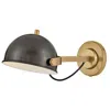 Hinkley Sconce Spence Medium Adjustable Single Light Sconce 7" Black Oxide