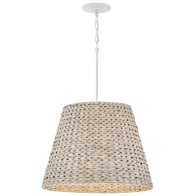 Hinkley Seabrook 24" Wide White Seagrass Shade Pendant Chandelier