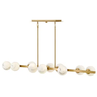 Hinkley Selene 55" Wide Lacquered Brass 10-light Linear Chandelier