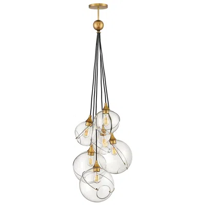 Hinkley Skye 24"w Heritage Brass 6-light Cluster Pendant