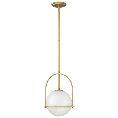 Hinkley Somerset 11 1/2" Heritage Brass White Orb Globe Mini Pendant