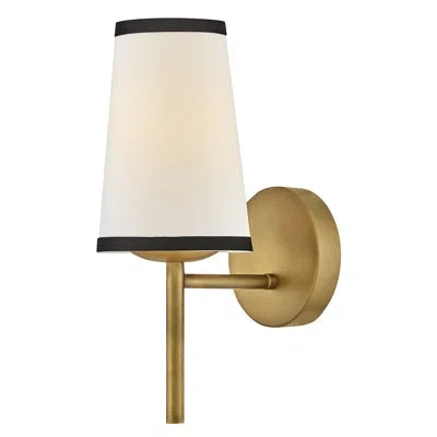 Hinkley Sonia Single Linen Shade Bathroom Vanity In Lacquered Brass