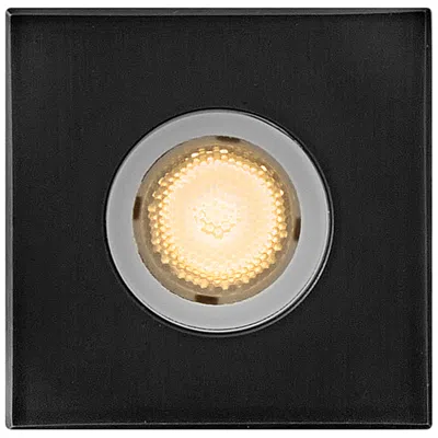 Hinkley Sparta Dot Small Led Square Button Light 1.5" Stainless Steel Black