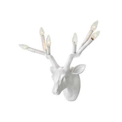 Hinkley Stag Six-light Indoor Plug-in Wall Sconce W/ On/off Switch In Chalk White