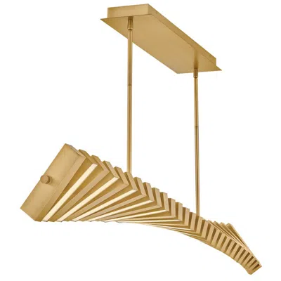 Hinkley Stitch 58 3/4" Wide Lacquered Brass Led Linear Chandelier